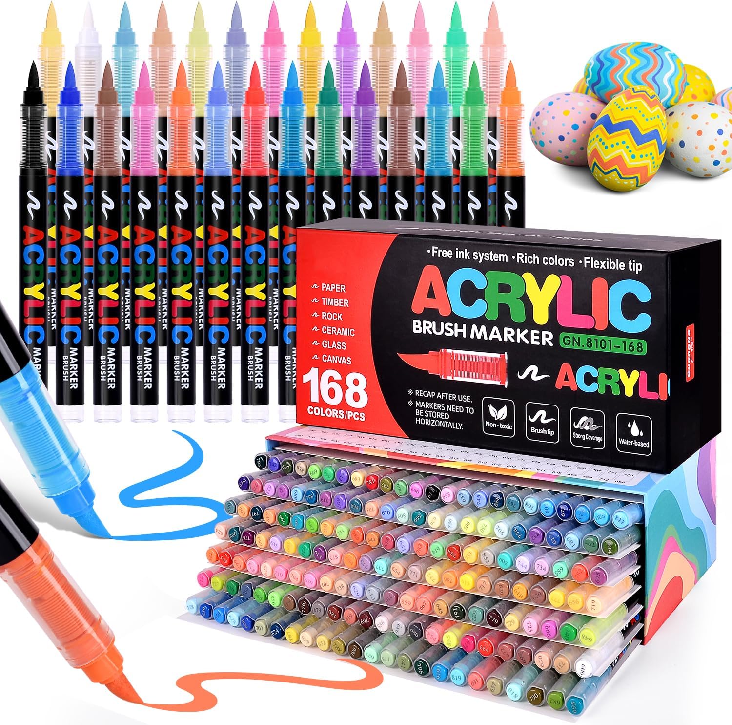 168 Colors Acrylic Paint Markers for Creative DIY Projects