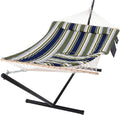 SUNCREAT Double Outdoor Hammock with Stand - Quilted Pad Comfort
