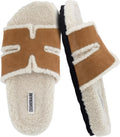 CUSHIONAIRE Cuddle Fur Slippers for Women - Faux Shearling Memory Foam