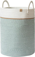 Woven Cotton Rope Laundry Basket - Tall 72L Ivy Green