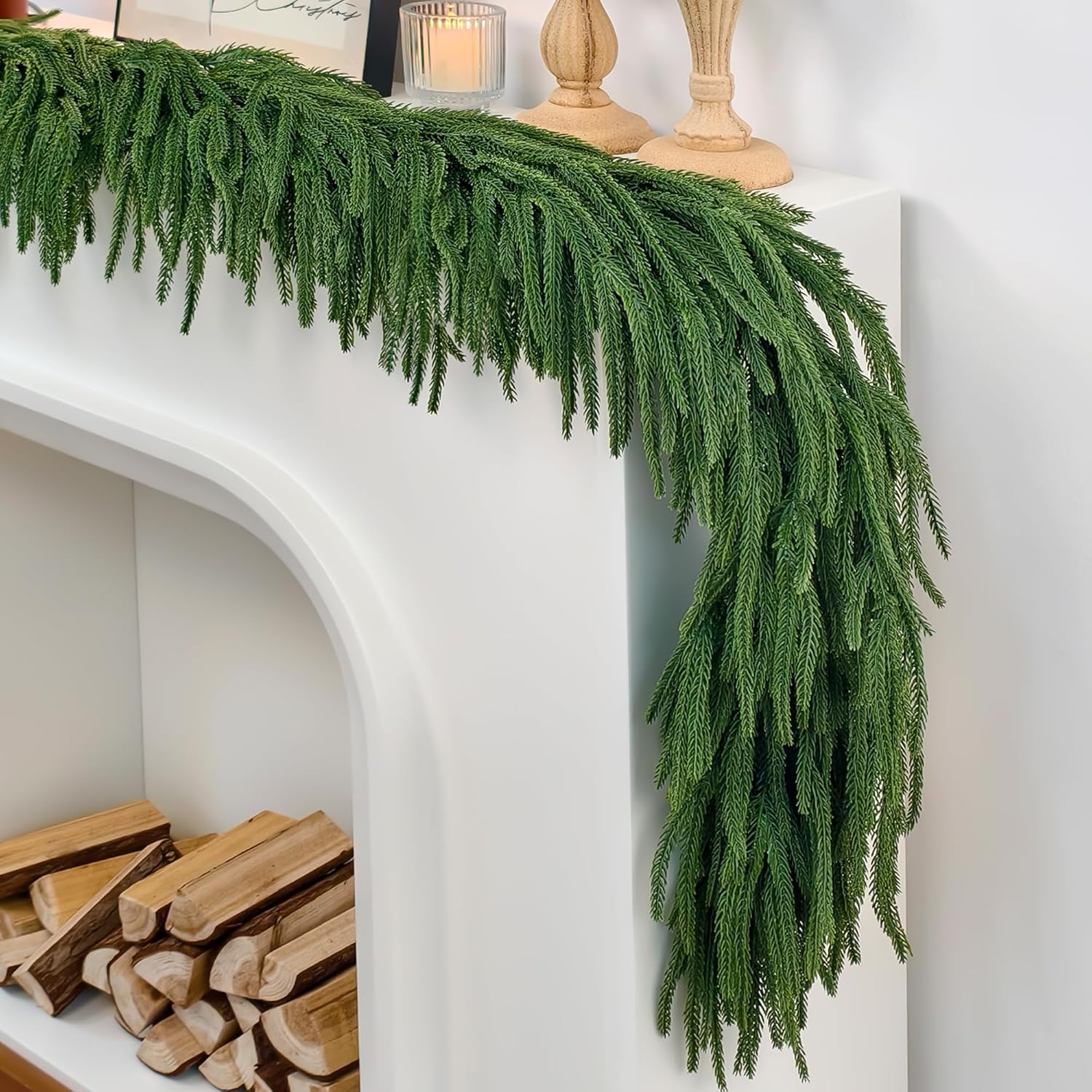 6ft Christmas Garland with Lights for Indoor and Outdoor Decor