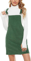 Corduroy Overall Bib Dress Pinafore - Cute All-Season Mini Hooever