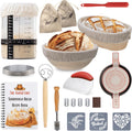 Complete Sourdough Bread Starter Kit with Glass Jar & 2 Baskets