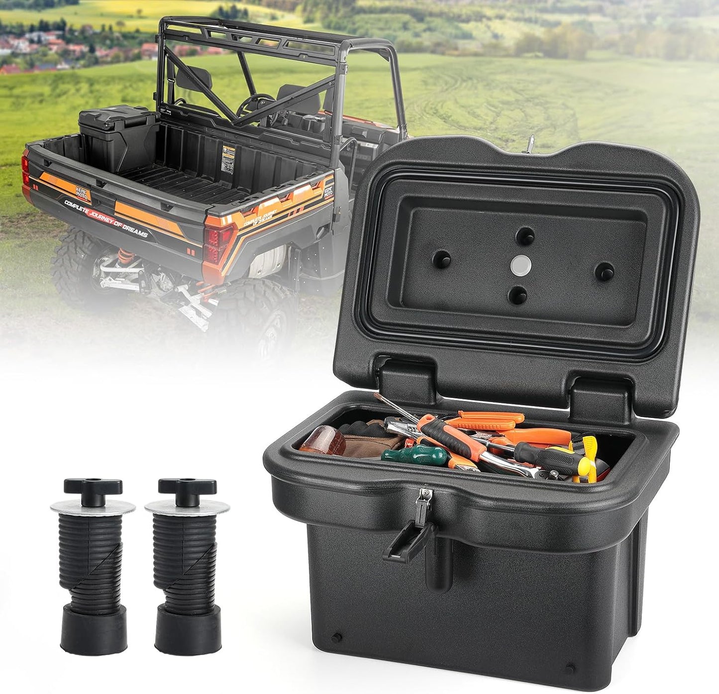 KEMIMOTO Anti-Theft Storage Box for Polaris Ranger 1000 XP 900
