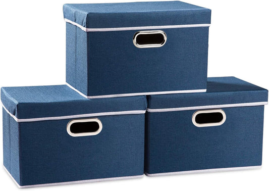 PRANDOM Collapsible Storage Bin with Lid for Home Organization