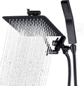 All Metal 8 in Dual Square Shower Head with Handheld Combo - Durable