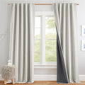 NICETOWN 100% Blackout Linen Curtains for Farmhouse Style Rooms