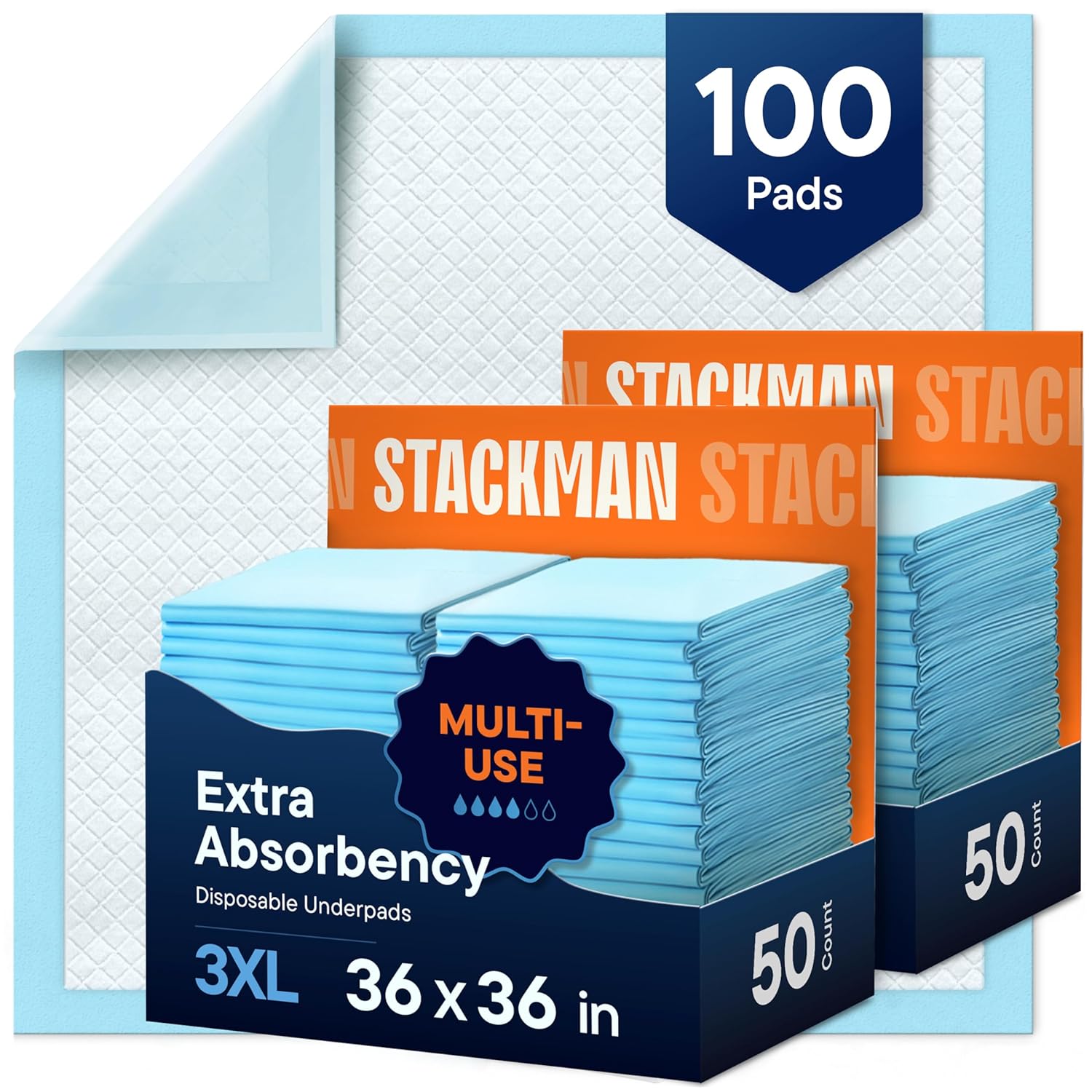 Chucks Pads Disposable 36inx36in XXXL Bed Pads for Incontinence