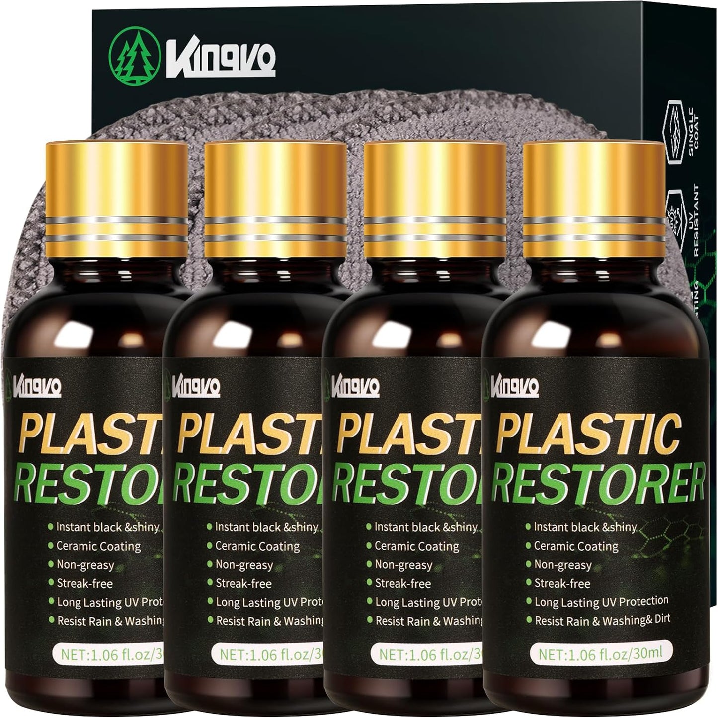 Kingvo Plastic Restorer for Cars - Durable Trim Restoration