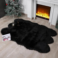 Faux Fur Rug Sheepskin Shag Fluffy Black 4x6 ft for Bedroom