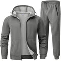 Men's Fleece Sweat Track Suit Hooded 2-Piece Set - Warm Athletic Wear