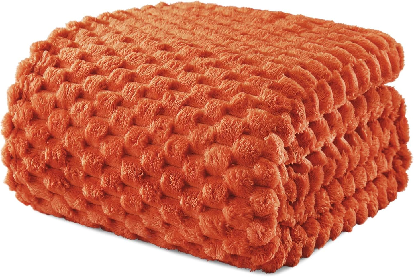 Cozy King Size Soft Fleece Blanket for All Seasons, Burnt Orange