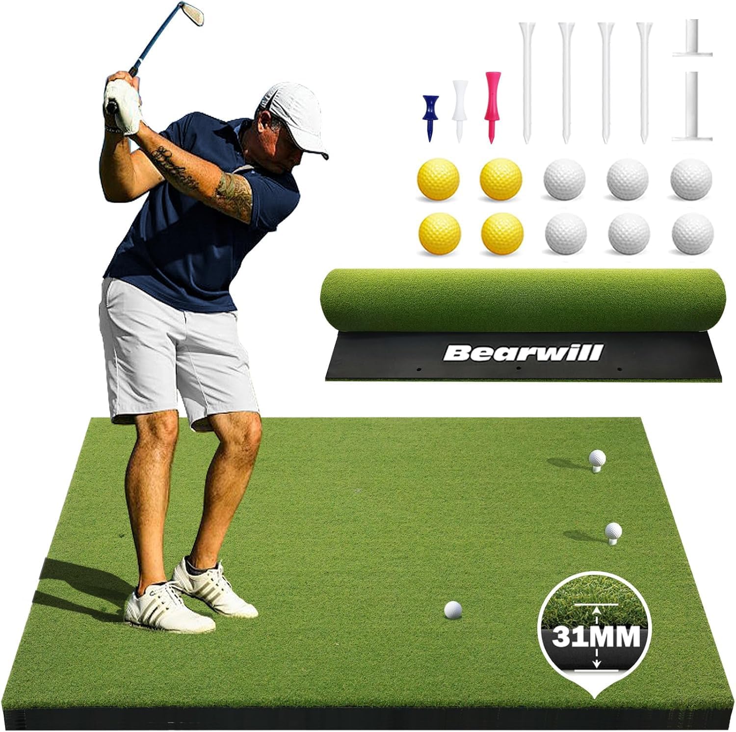 High-Elasticity Golf Mat for Indoor Outdoor Practice Training