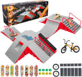 Finger Skateboard Park Kits with 8 Mini Boards - 14-in-1 Ramp Set