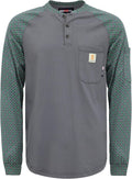 BOCOMAL FR Shirts 6oz Long Sleeve Henley for Men - NFPA2112 CAT2
