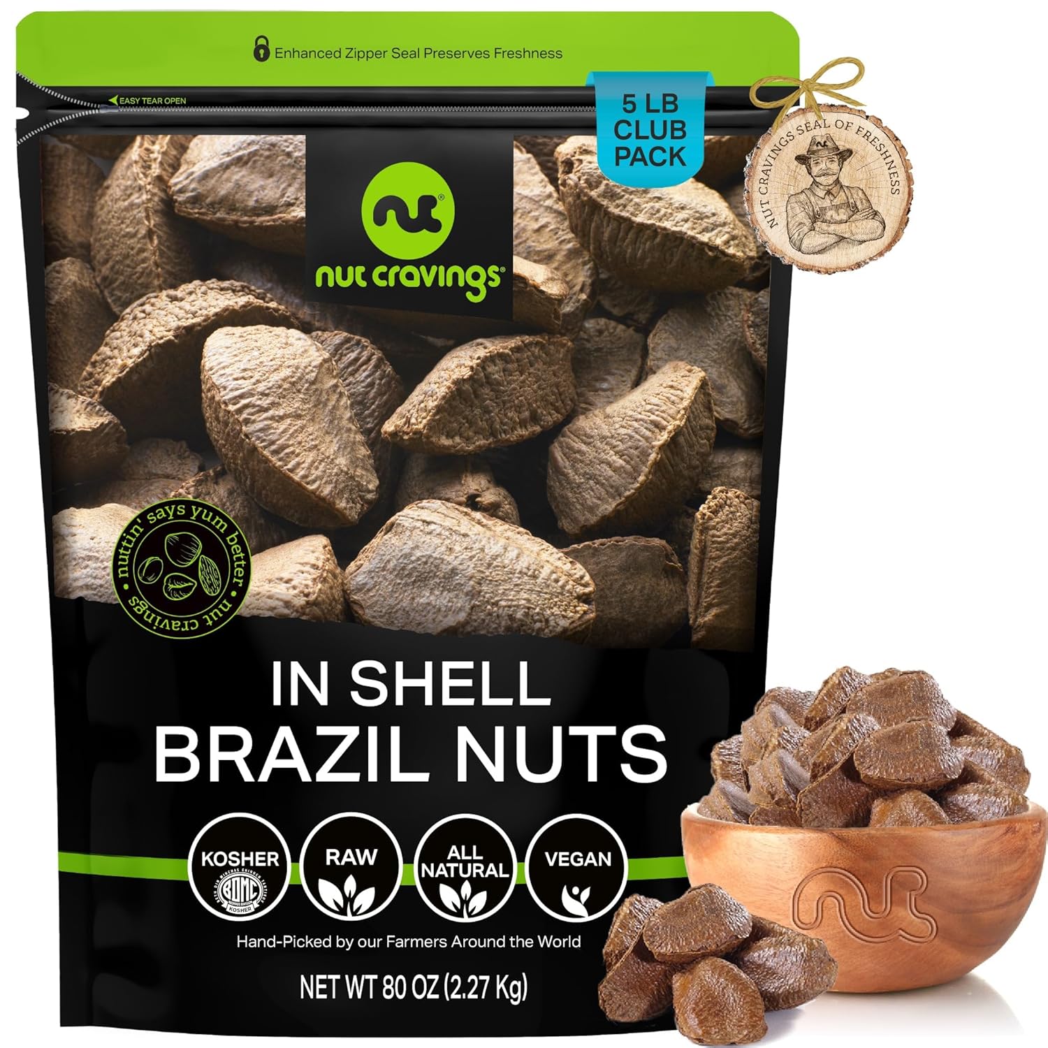 Raw Brazil Nuts In Shell - Healthy Protein Snack in Bulk