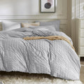 Light Grey Duvet Cover Cal King Size - Soft Washed Microfiber