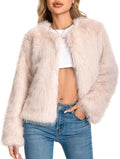 Fur Coats For Women 2025 Plus Size Faux Fuzzy Jacket (Style 9666)