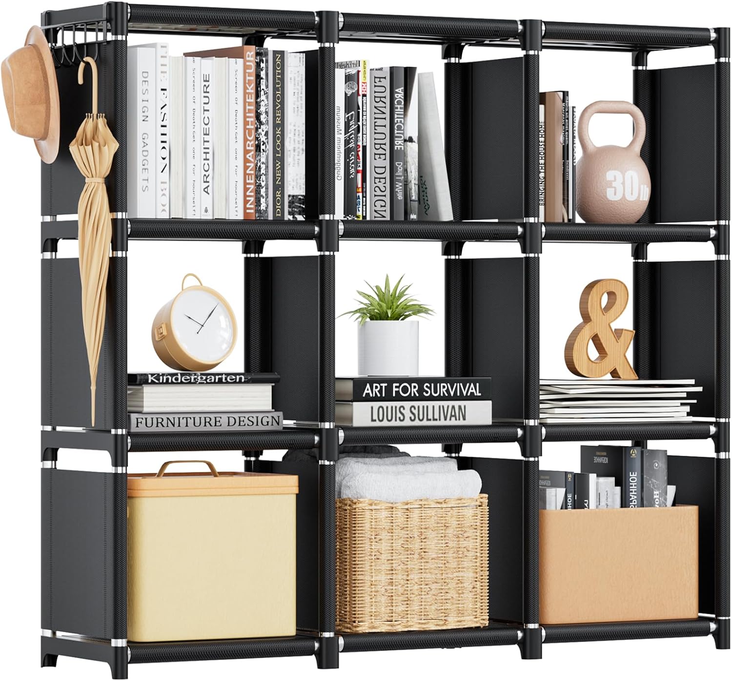 Mavivegue Book Shelf: 9 Cube Storage Organizer for Home Use