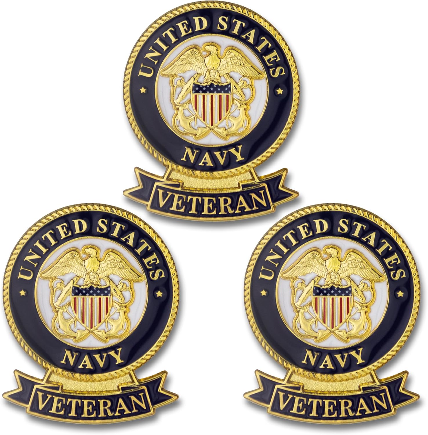 United States Veteran Lapel Pin for Navy Service and Retirement