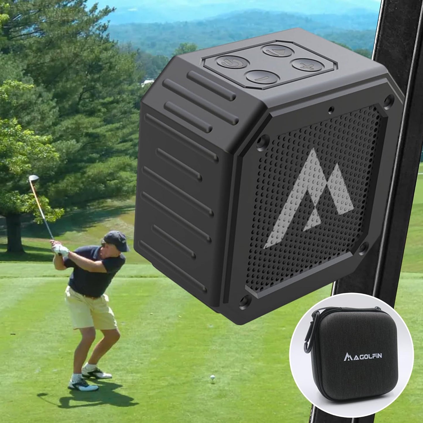 Portable Golf Speaker, 24H Playtime, Loud Stereo Sound - MAGOLFIN