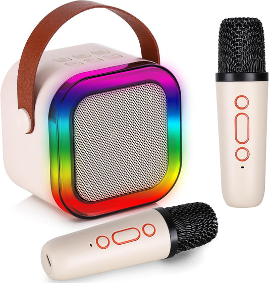 Sing like a Star! Mini Karaoke Machine with 2 Wireless Mics - Fun for All Ages!