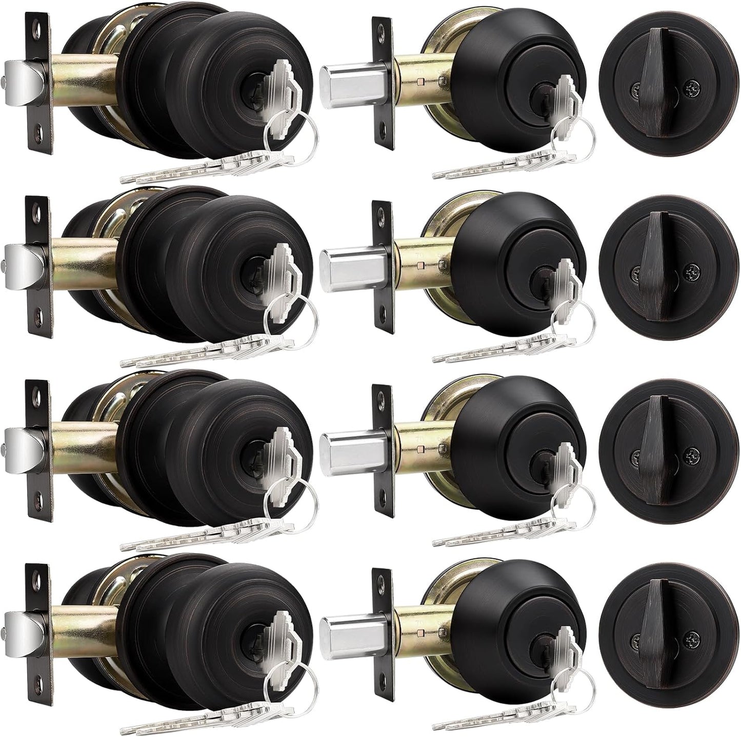 Probrico Entry Door Knob and Deadbolt Lock Combo Set for Security
