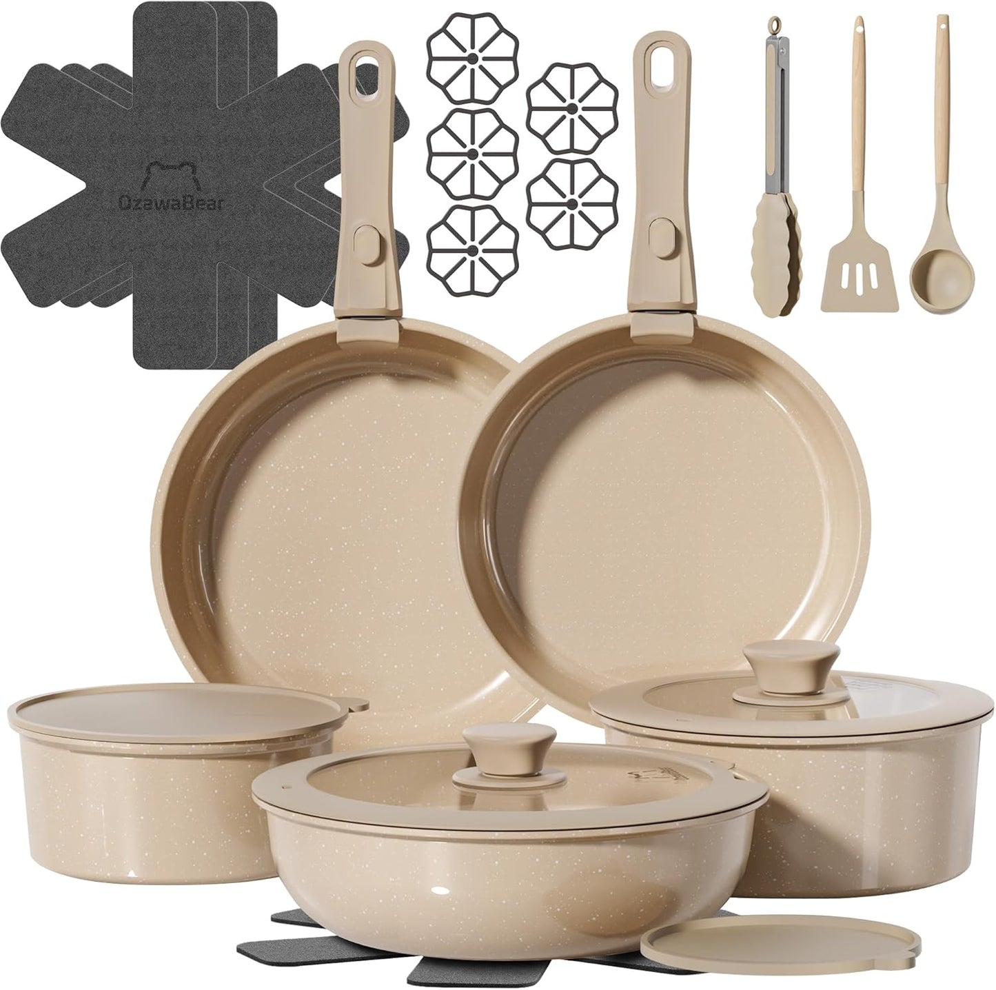 23 Pcs Non Stick Ceramic Cookware Set for Healthy Cooking