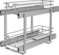 2-Tier Individual Cabinet Pull Out Shelves 9in W x 22in D - Slide Out