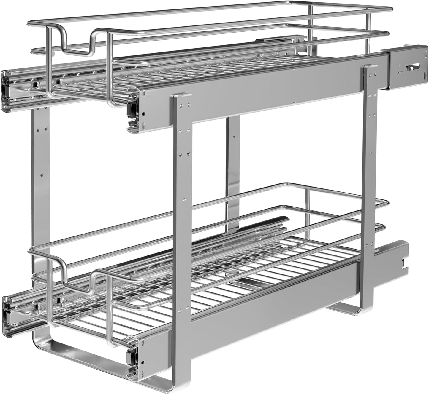 2-Tier Individual Cabinet Pull Out Shelves for Kitchen Storage