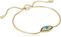 Sterling Silver Stabilized Turquoise Evil Eye Bolo Bracelet