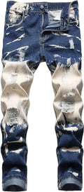 Men's Ripped Jeans Slim Fit Distressed Straight Leg - Casual Edge are