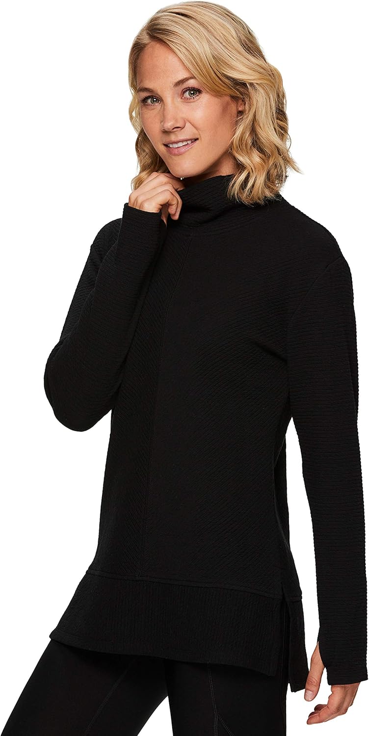 Ultra Soft Quilted Cowl Neck Pullover Sweater for Women