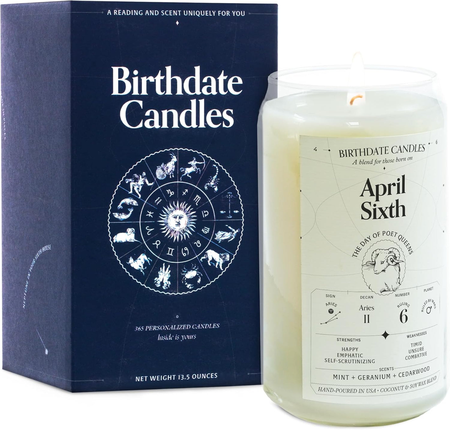 Aries Zodiac Birthday Candles for April 6 - Unique Gift Idea