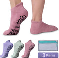 Non Slip Yoga Socks with Grip and Cushion - Secure Ankle Fit