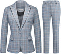 Elegant Women's 2 Piece Plaid Suit Set for Work Fashion