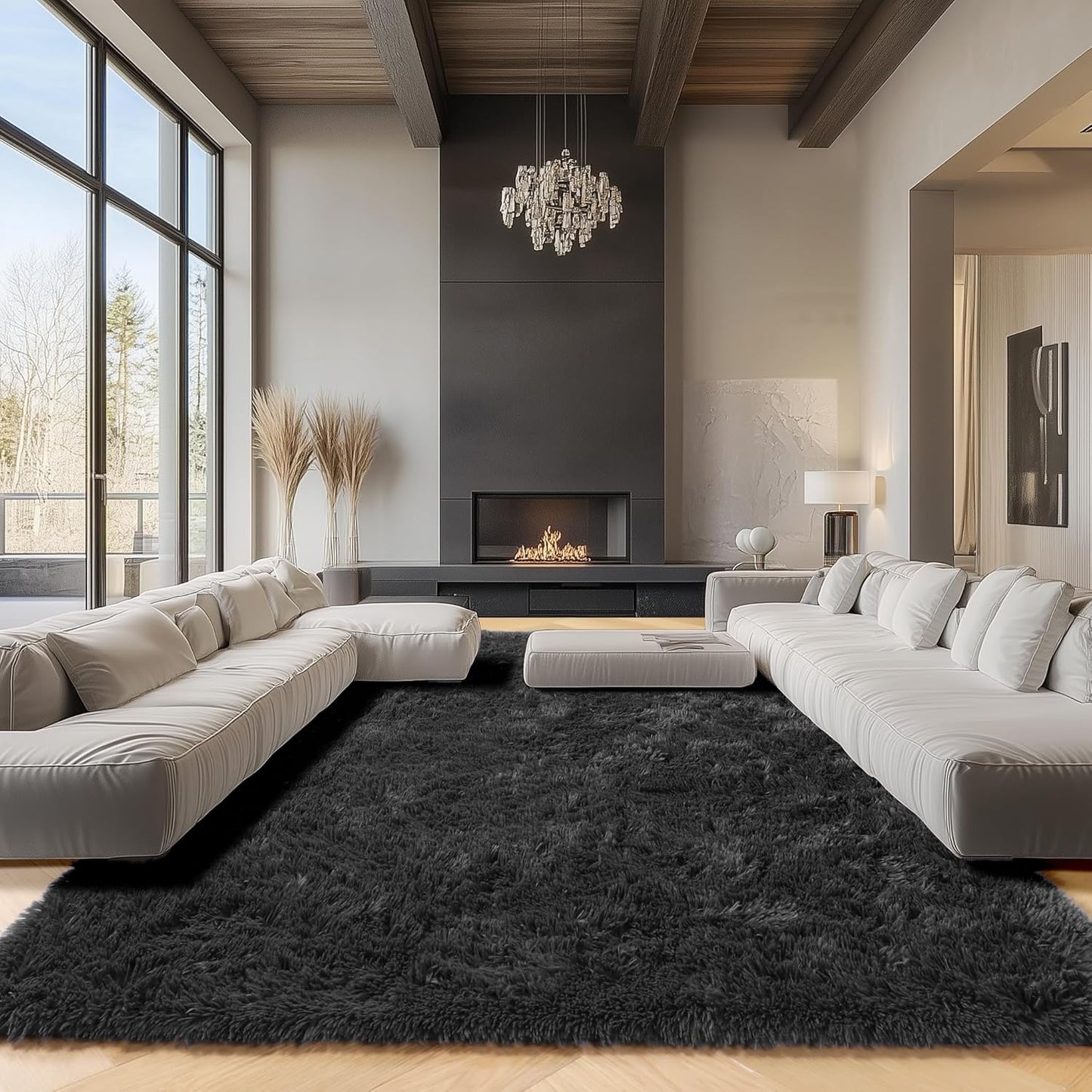 ONASAR Black Area Rugs 9x12 for Living Room and Bedroom Decor