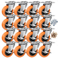 3 Inch Casters Set of 16 - Heavy Duty Swivel Plate Casters with Side