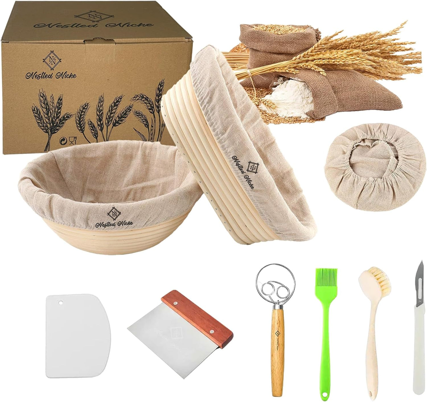 Banneton Bread Proofing Set: Rise & Bake Easily
