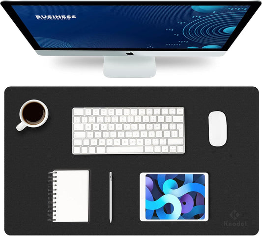 K KNODEL Small Office Leather Desk Mat - Multi-functional Workspace Protector