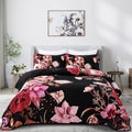 Floral Quilt Set King 3 Pieces Red Floral Quilt Coverlet Set