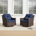 CHITA Patio Wicker Rocking Swivel Chairs 2-Pack - Cushioned Outdoor