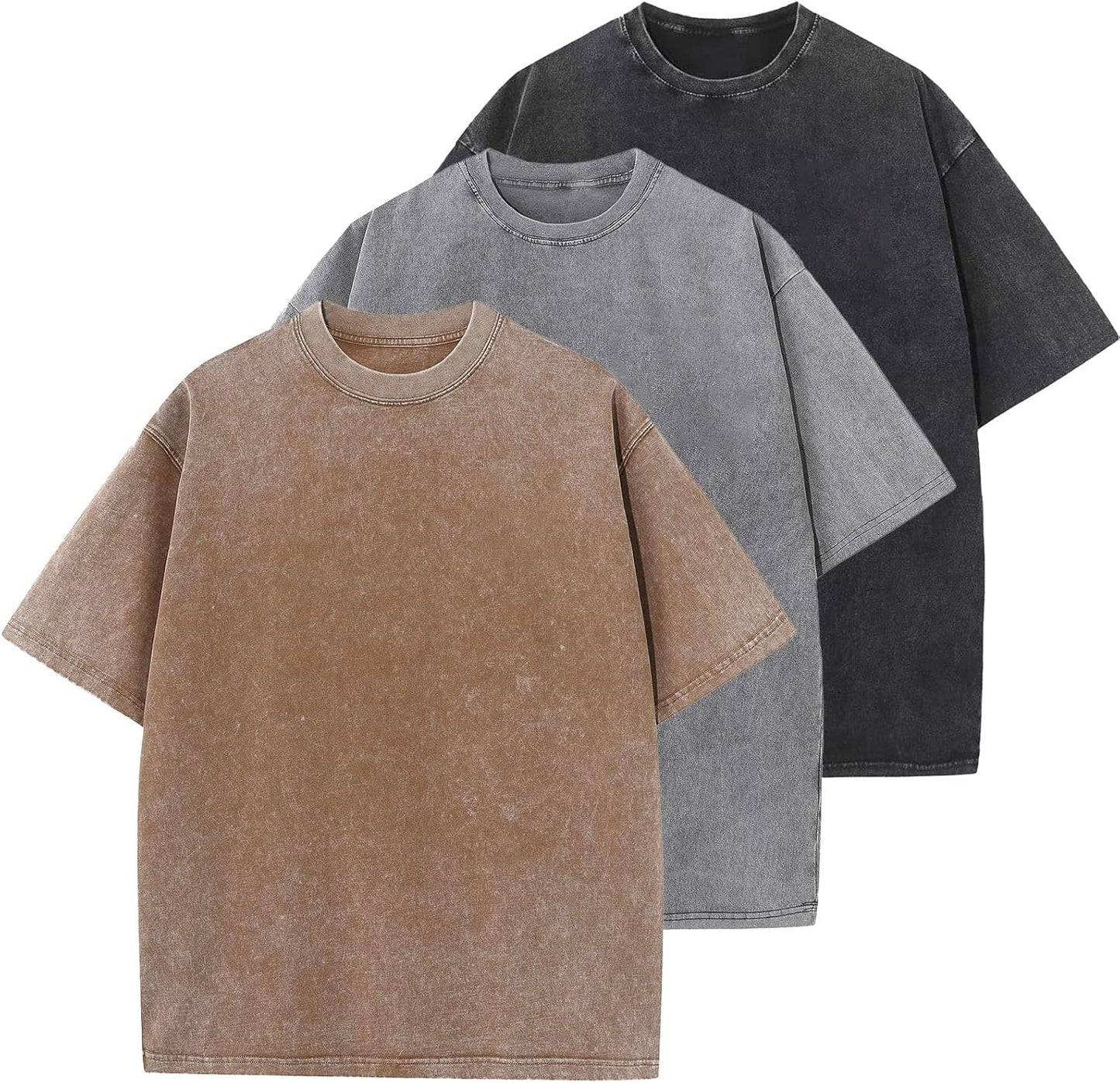 Men's Cotton T-Shirts Oversized Casual Loose Basic Tee Tops