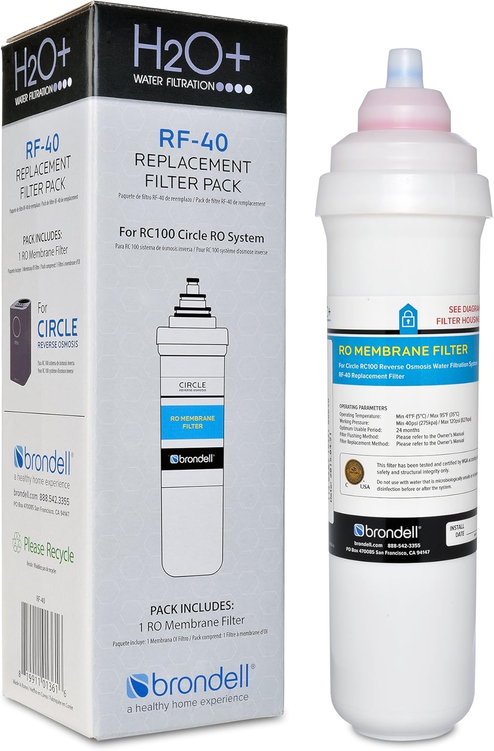Brondell RF-40 Membrane Water Filter for Clean Water Supply