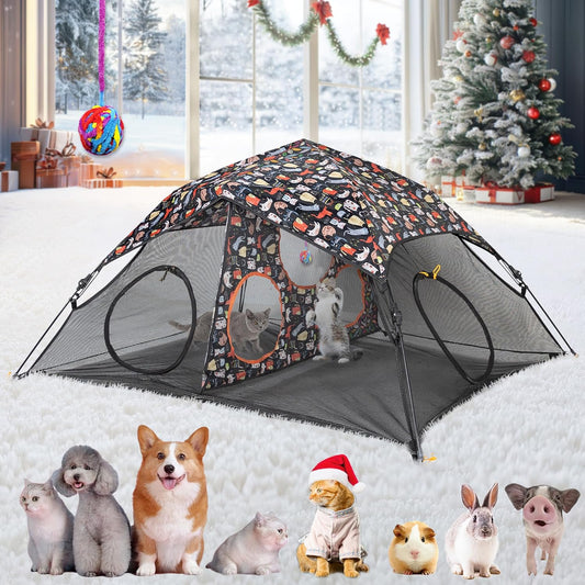 X-Large Outdoor Cat Play Tent - 3-in-1 Fun!