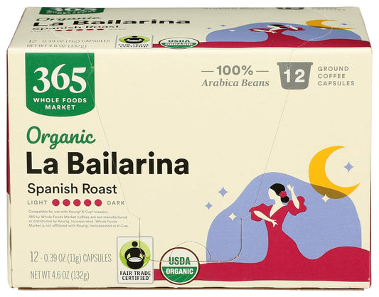 Organic Spanish Roast Coffee Pods, 12 Count