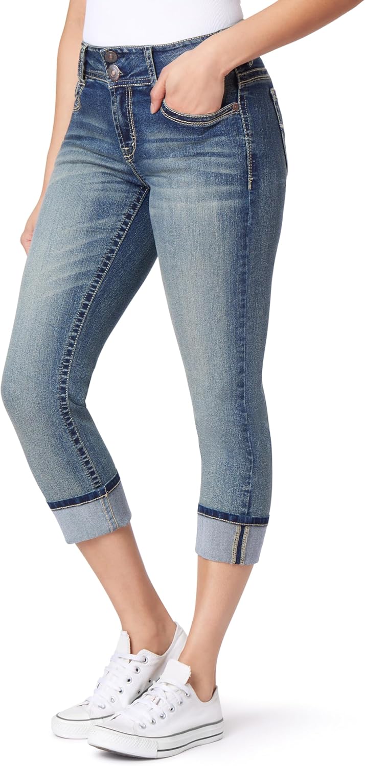 WallFlower Luscious Curvy Mid-Rise Cropped Jeans for Women