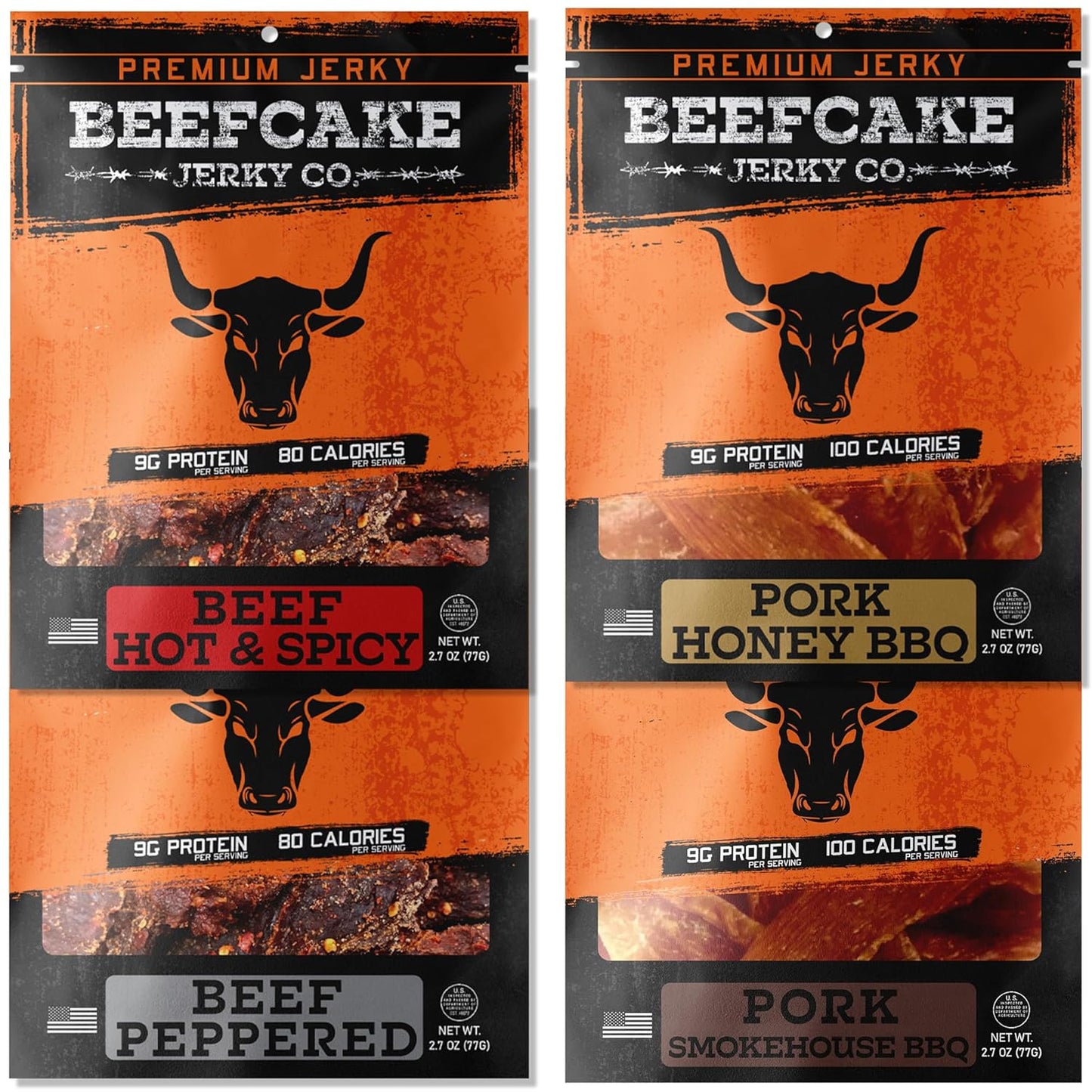 BEEFCAKE Jerky Mixed Favorites - Premium Pork & Beef Snacks