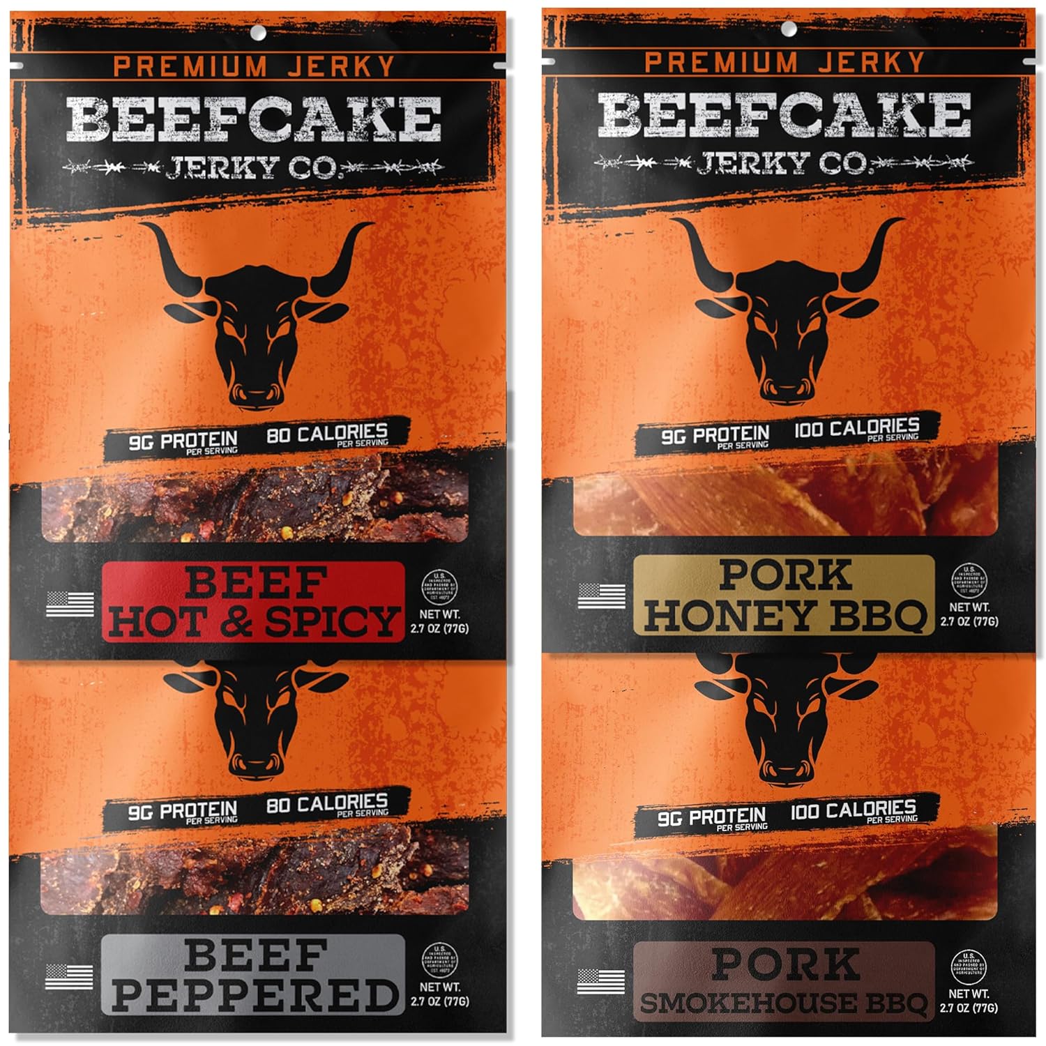 BEEFCAKE Jerky Mixed Favorites - Premium Pork & Beef Snacks