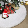 84 Inch Faux Fur Christmas Tree Skirt - Premium White Plush